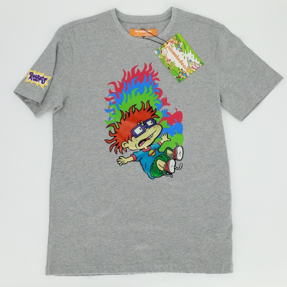 Nickelodeon Rugrats‎ Chuckie Finster Graphic T-Shirt Gray Mens Size Medium NWT